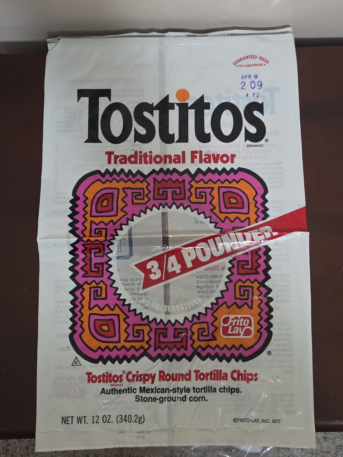 Vtg 70s 80s Tostitos Tortilla Chips Empty 12Oz Bag Frito-Lay Food Packaging 1977 Vtg 70s 80s Tostitos Tortilla Chips Empty 12Oz Bag Frito-Lay Food Packaging 1977