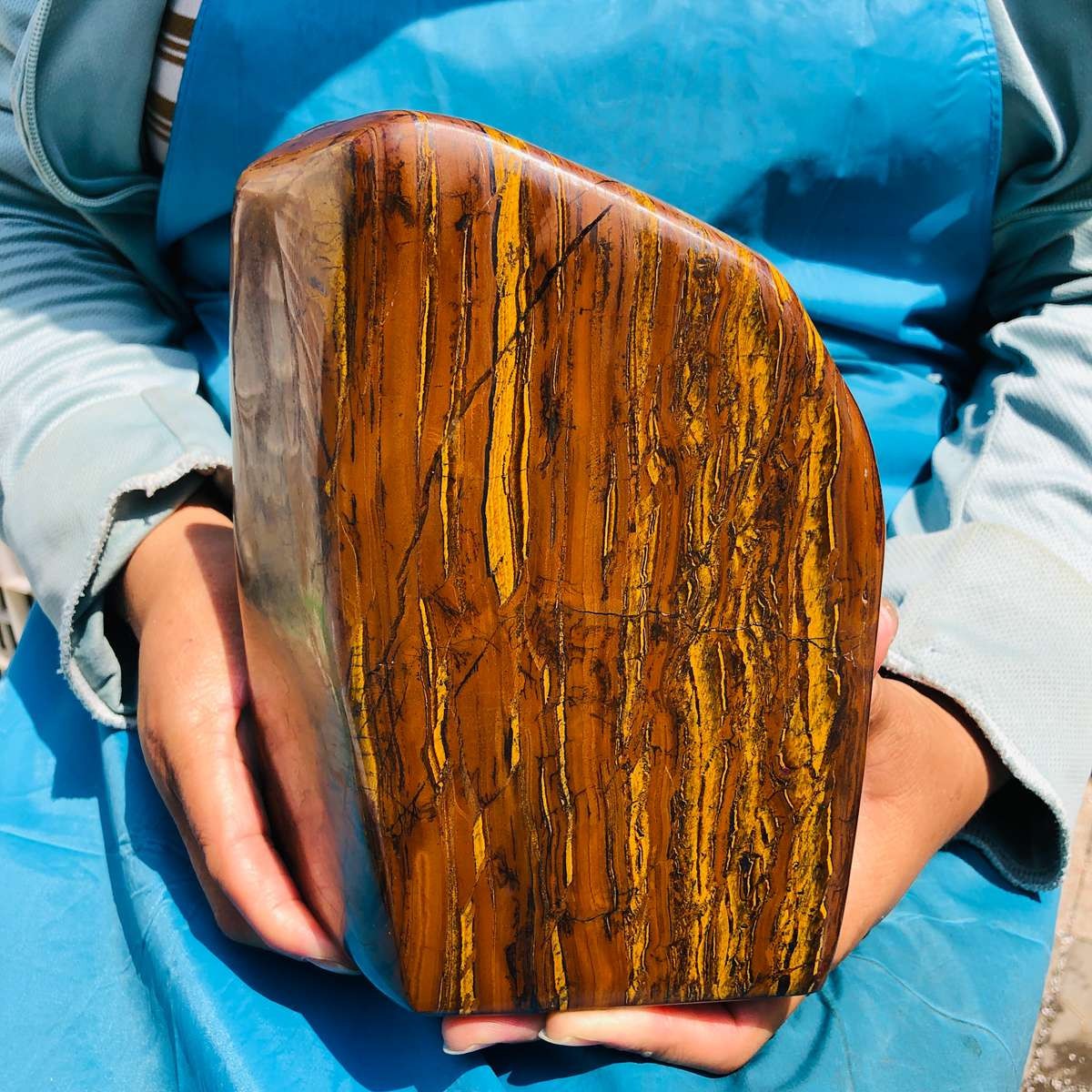9.65LB Large Natural Tiger Eye Quartz Crystal Polished Healing Sample 5603 9.65LB Large Natural Tiger Eye Quartz Crystal Polished Healing Sample 5603