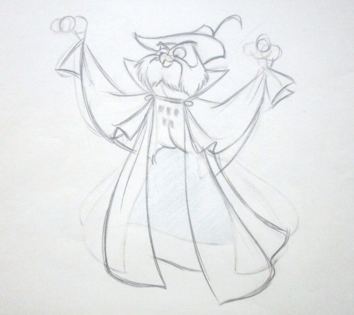 1959 SLEEPING BEAUTY MOCK PRINCE Walt Disney ORIGINAL PRODUCTION cel DRAWING owl