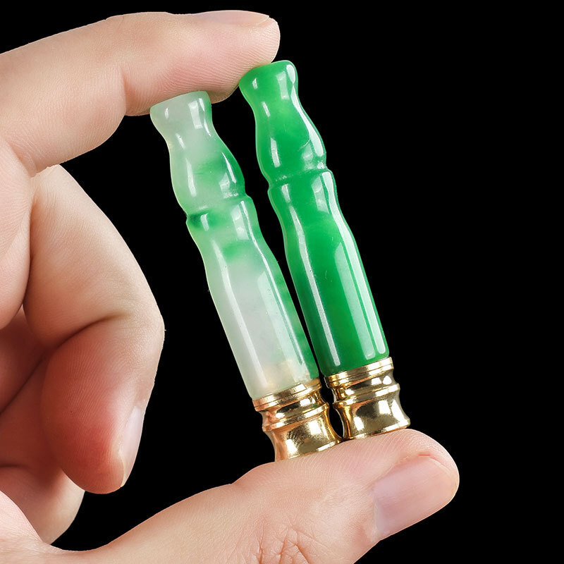 1PC Portable Brass Jade Cigarette Holder Filter Pull Rod Reusable Health Tool 1PC Portable Brass Jade Cigarette Holder Filter Pull Rod Reusable Health Tool