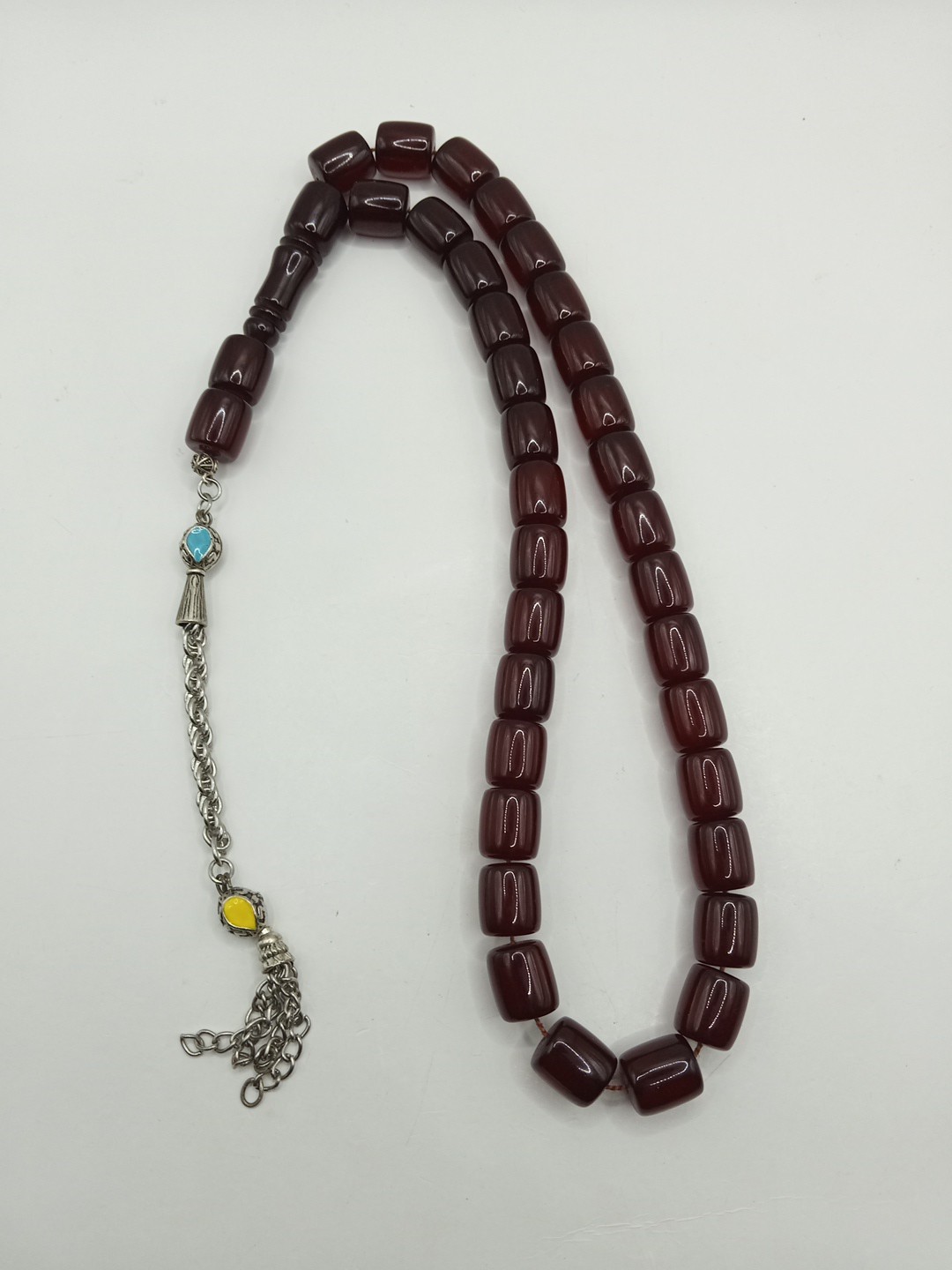 Rare Faturan Bakelite Tasbih 33 Beads barrel 68g 10x13mm Red Islamic Prayer Rare Faturan Bakelite Tasbih 33 Beads barrel 68g 10x13mm Red Islamic Prayer