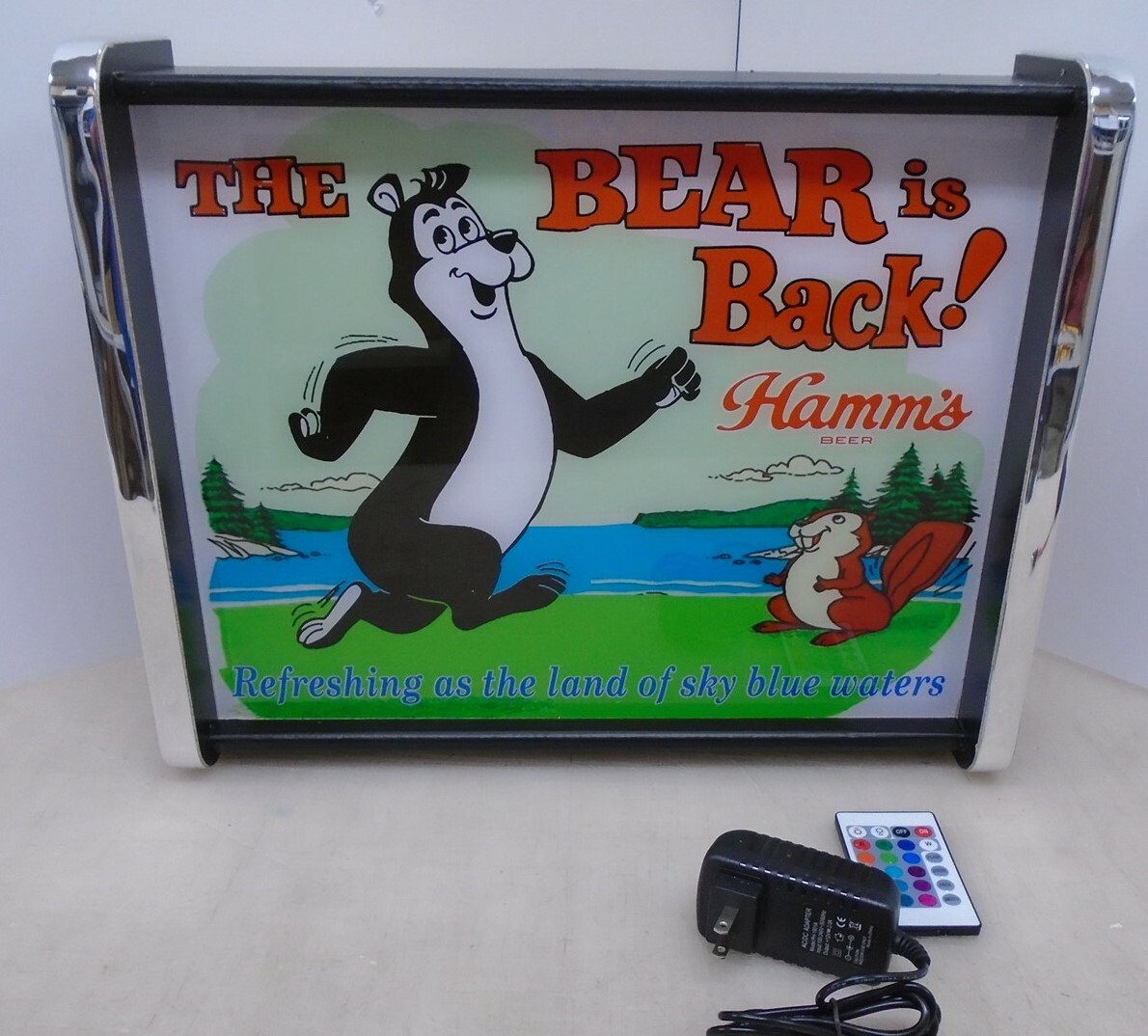 Hamms The Bear is Back Scene LED Display light sign box Hamms The Bear is Back Scene LED Display light sign box