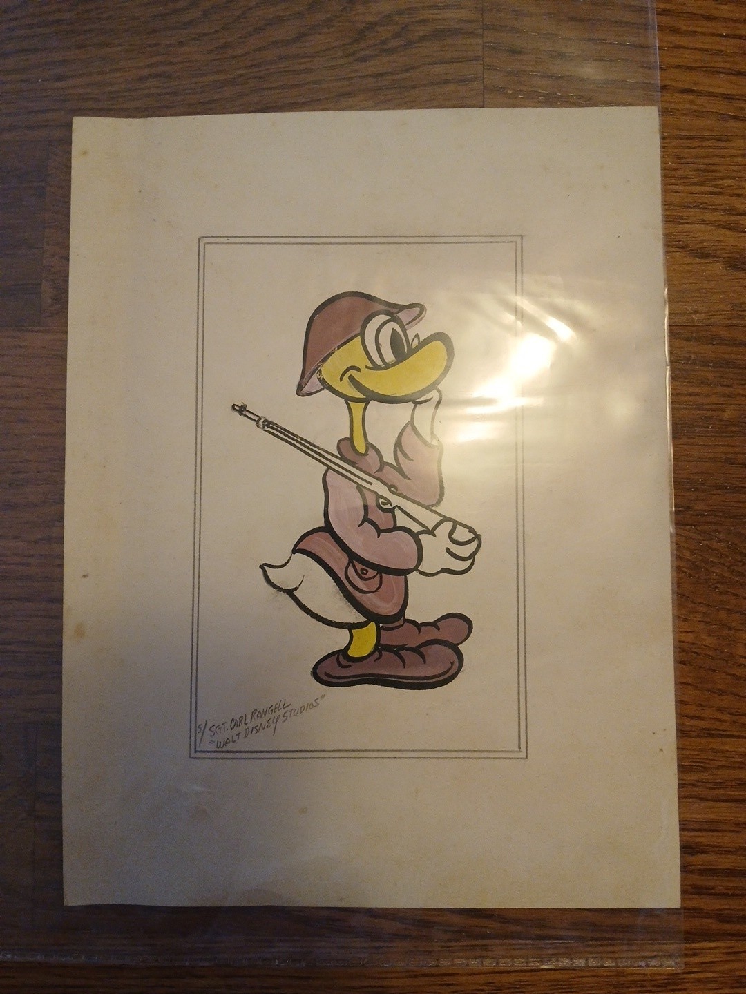 Vintage WWII Disney Style Mascot Art Sgt Carl Rangell Duck Military Insignia Vintage WWII Disney Style Mascot Art Sgt Carl Rangell Duck Military Insignia