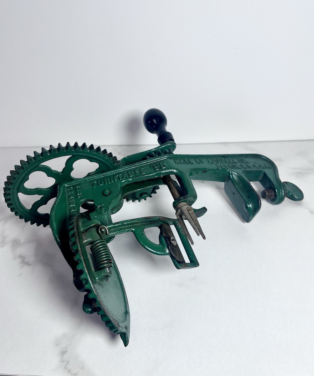 Antique Goodell Turntable 98 Apple Peeler 41 Green Cast Iron Pat 1898 Antrim NH Antique Goodell Turntable 98 Apple Peeler 41 Green Cast Iron Pat 1898 Antrim NH