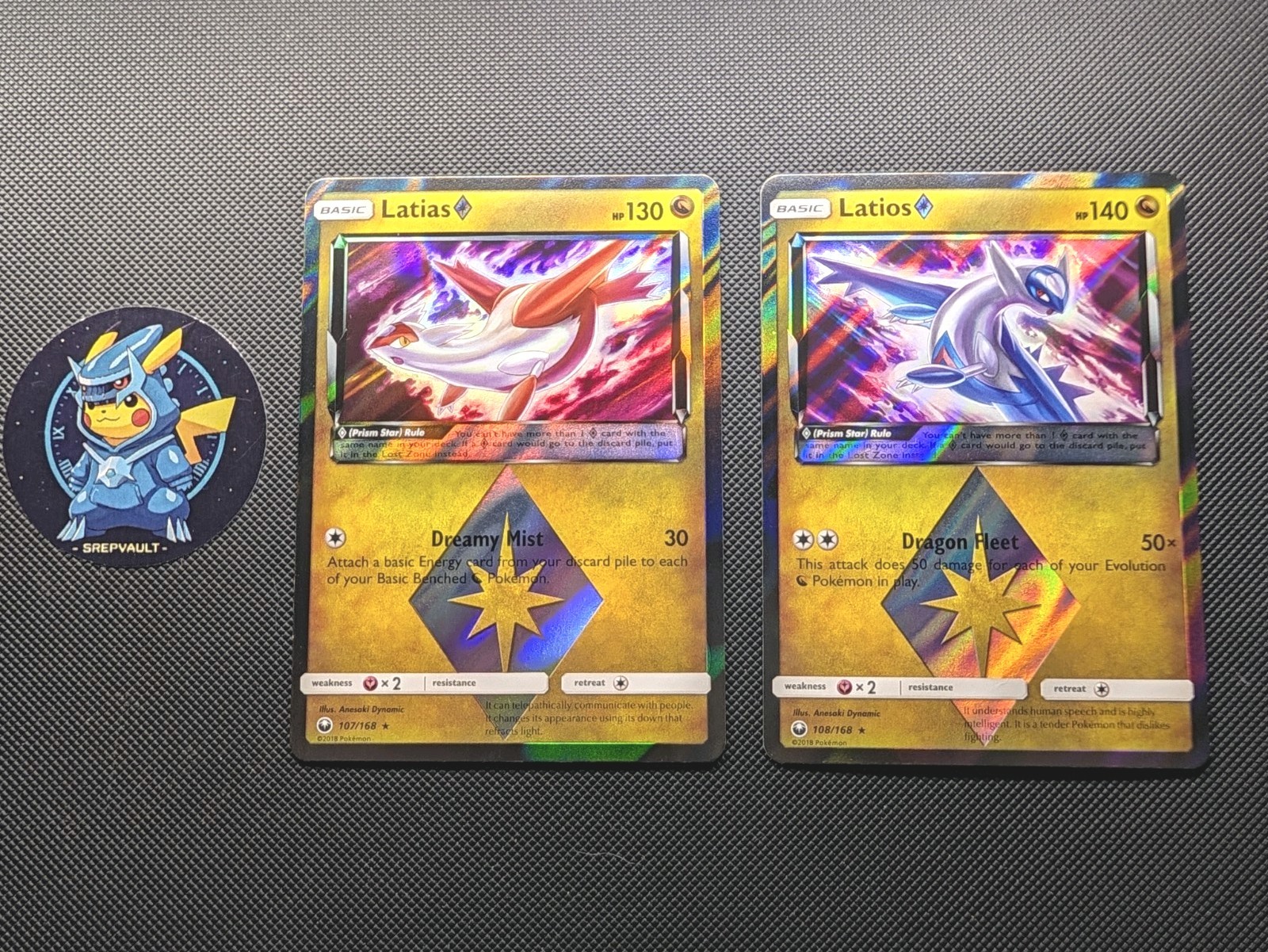 Latias 107/168, Latios 108/168 Prism Star Celestial Storm Prism Holo Pokémon TCG Latias 107/168, Latios 108/168 Prism Star Celestial Storm Prism Holo Pokémon TCG