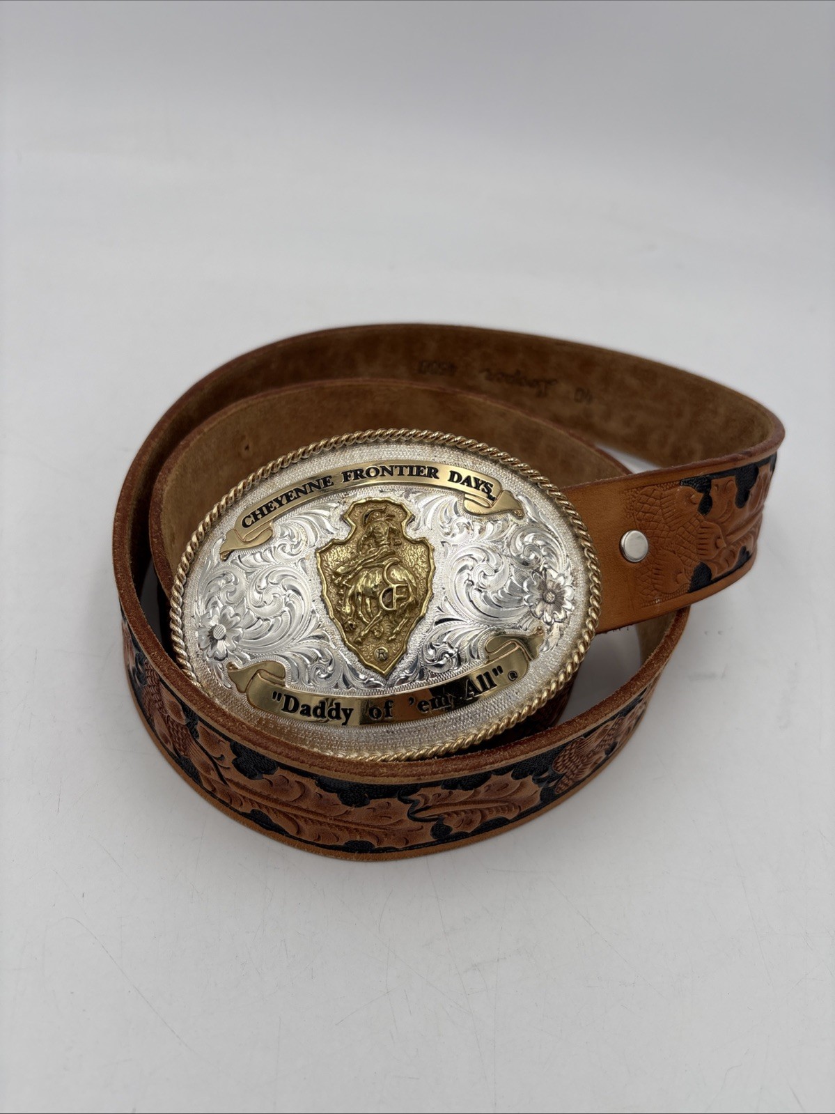 Montana Silversmiths Cheyenne Frontier Days Belt & Buckle Daddy of 'Em All Montana Silversmiths Cheyenne Frontier Days Belt & Buckle Daddy of 'Em All