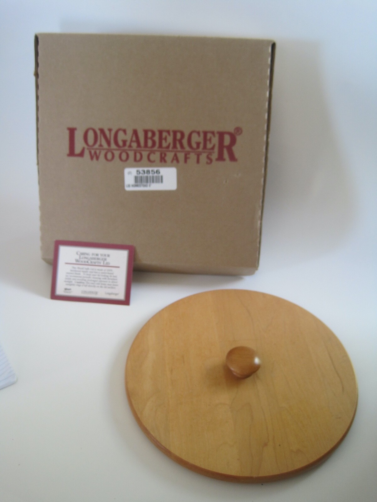 LONGABERGER Round Basket Lid Woodcrafts Homestead Card & And Box Round New LONGABERGER Round Basket Lid Woodcrafts Homestead Card & And Box Round New