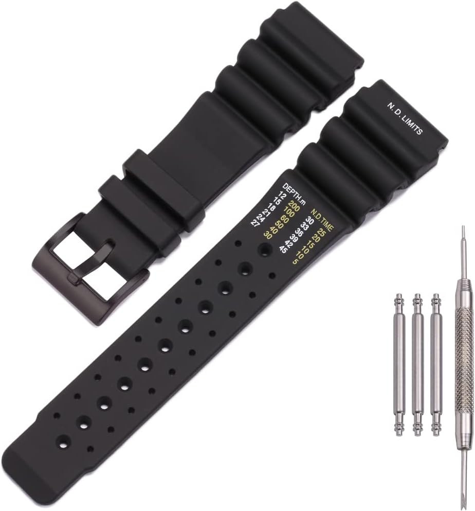24mm Silicone Dive Watch Band for Citizen Hyper Aqualand Promaster Men’s Waterpr