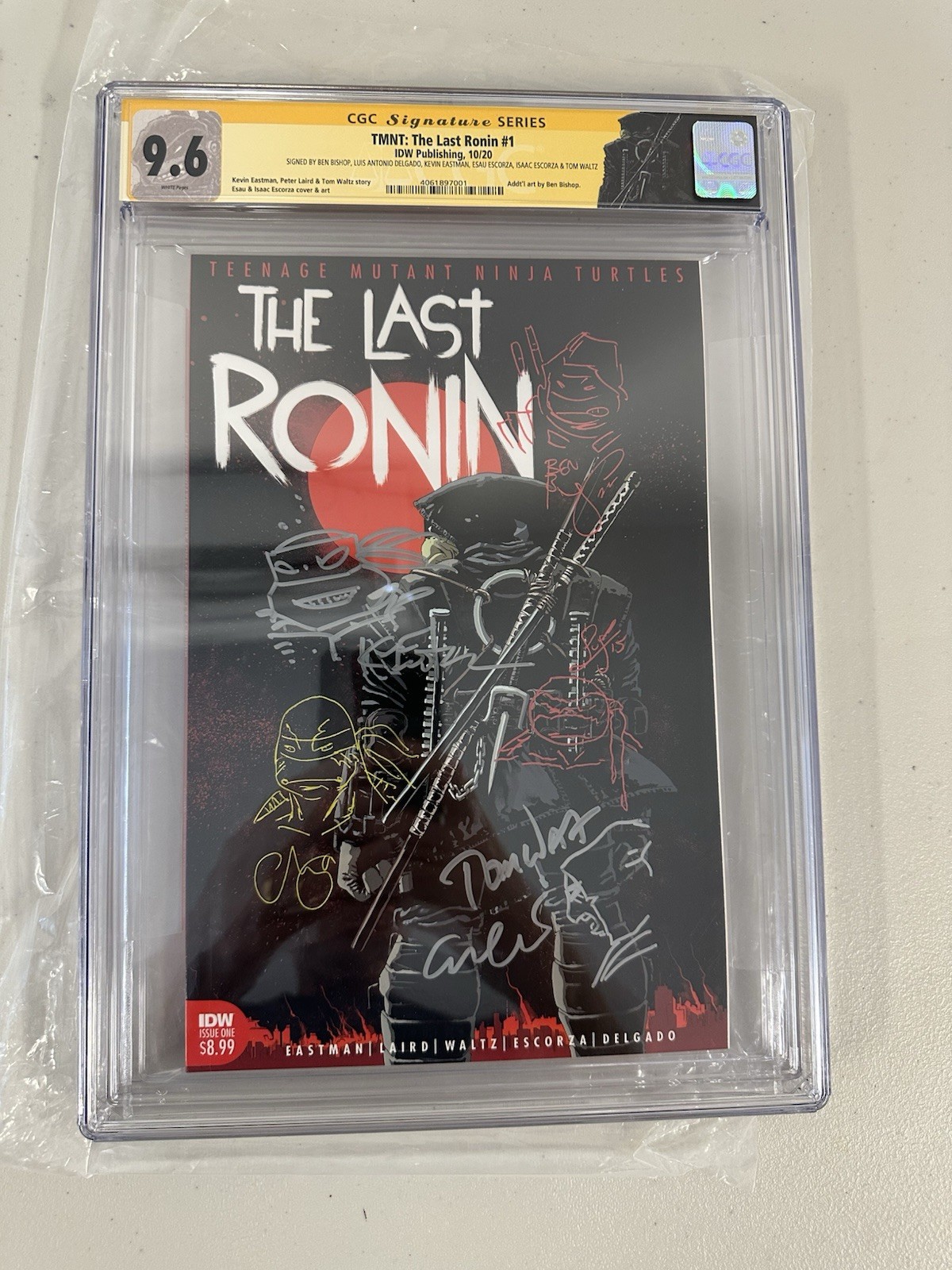TMNT: THE LAST RONIN #1, CGC 9.6, SS, SIGNED & SKETCHED KEVIN EASTMAN, IDW TMNT: THE LAST RONIN #1, CGC 9.6, SS, SIGNED & SKETCHED KEVIN EASTMAN, IDW
