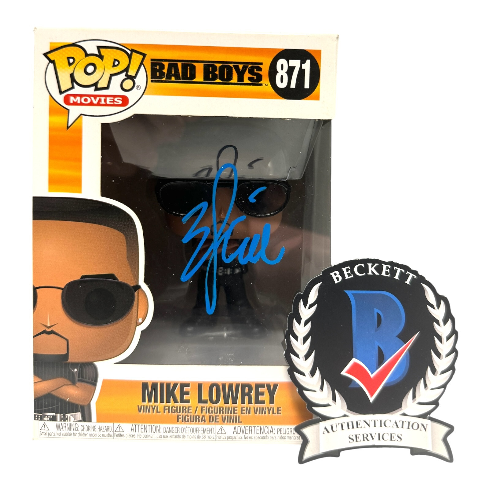 WILL SMITH SIGNED AUTOGRAPH FUNKO POP 871 BAD BOYS BECKETT BAS MIKE LOWREY