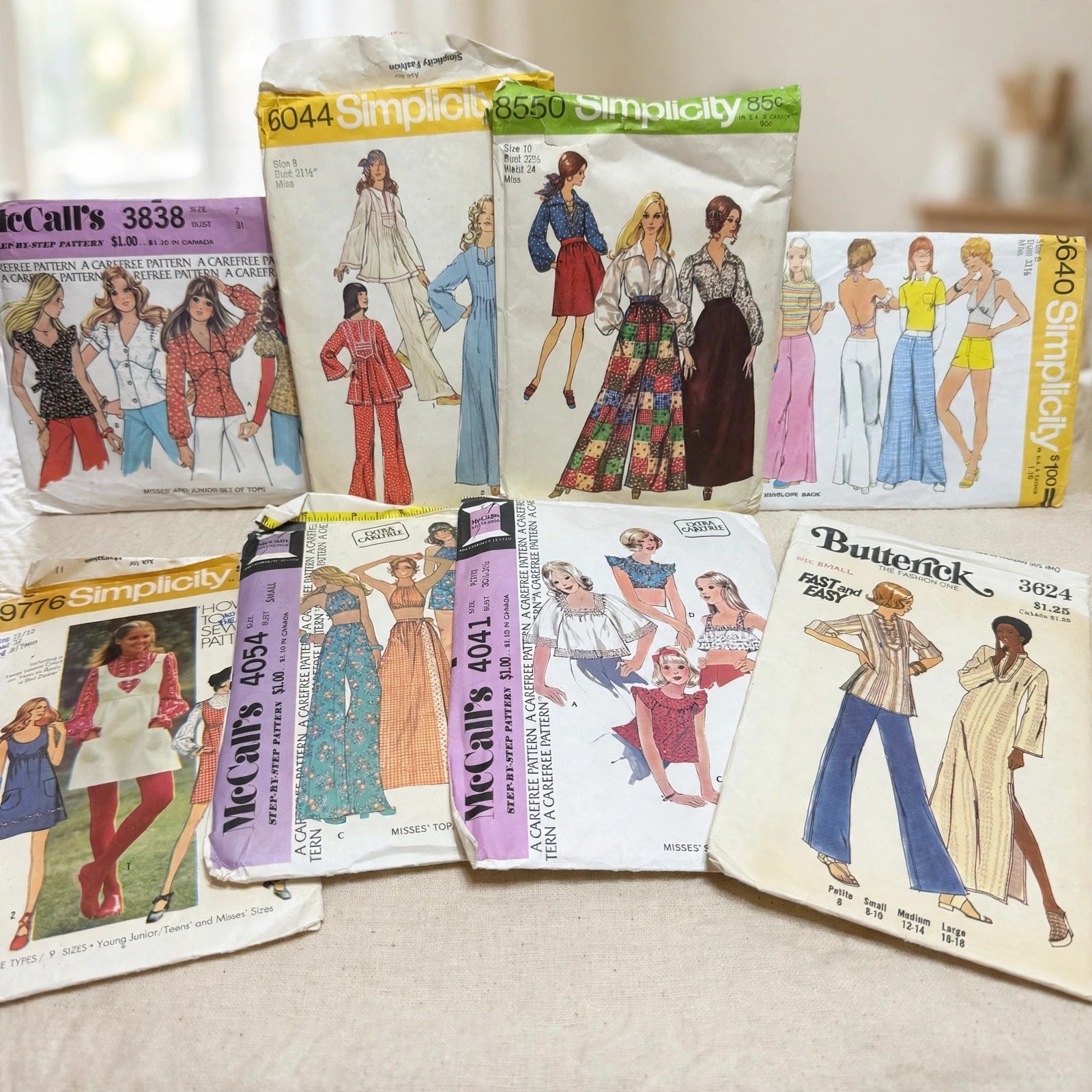 Vintage 1970s Sewing Patterns Lot 8 Simplicity McCall's Butterick Womens Retro Vintage 1970s Sewing Patterns Lot 8 Simplicity McCall's Butterick Womens Retro