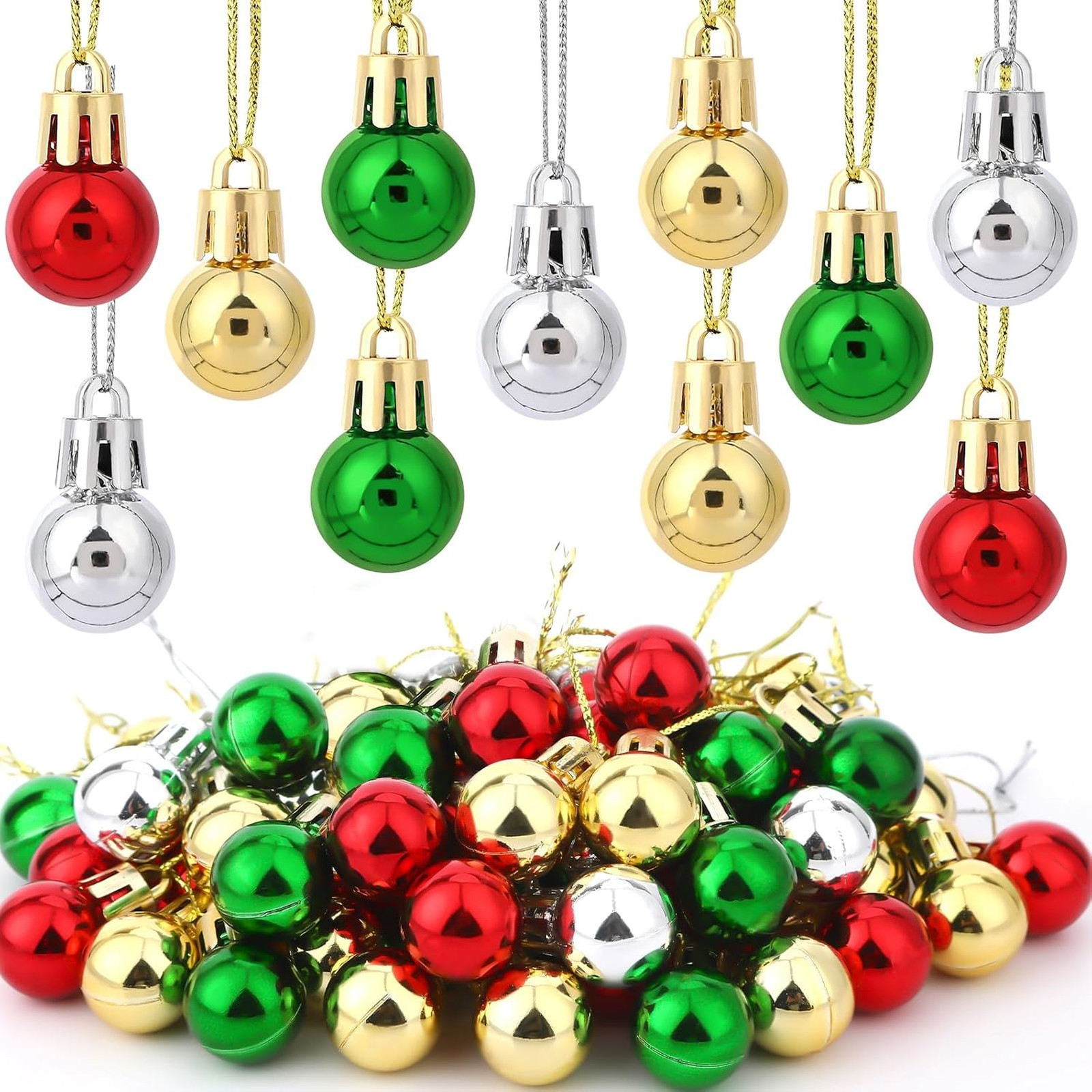 120pcs Christmas Mini Ball Ornaments Vintage Glitter Balls 20mm for Tree Party 120pcs Christmas Mini Ball Ornaments Vintage Glitter Balls 20mm for Tree Party