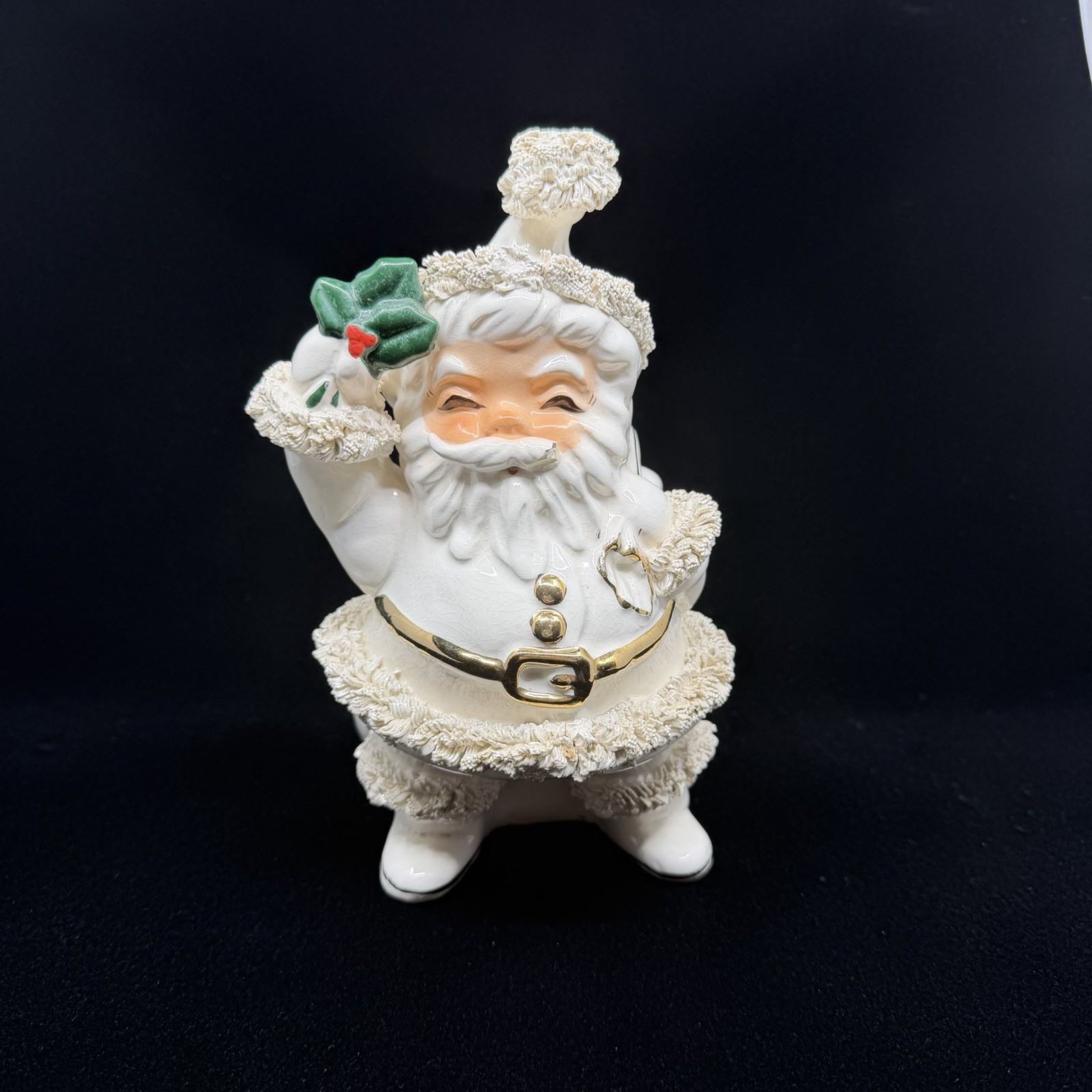 VTG White NAPCO Santa Planter 8" 1950/1960 ILX266 RARE Flaw(chipped Mustache) VTG White NAPCO Santa Planter 8" 1950/1960 ILX266 RARE Flaw(chipped Mustache)