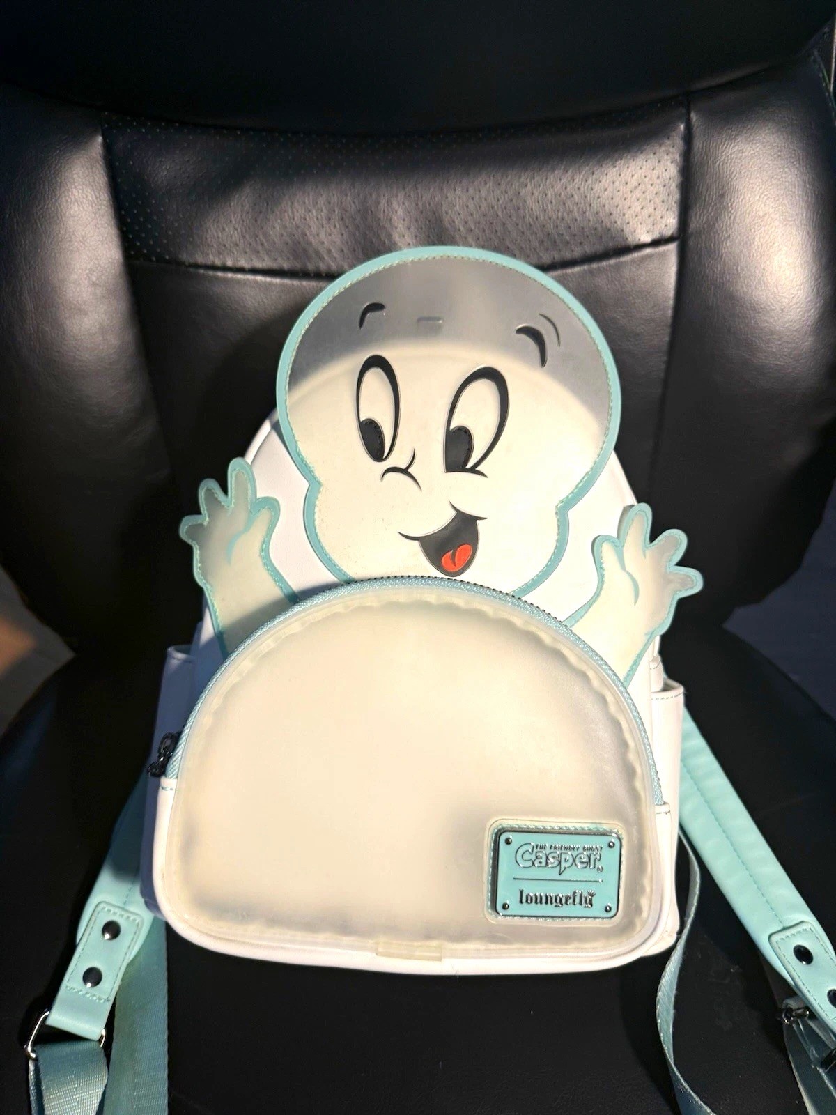 Loungefly Casper Mini Backpack White & Light Blue "Let's Be Friends" Loungefly Casper Mini Backpack White & Light Blue "Let's Be Friends"