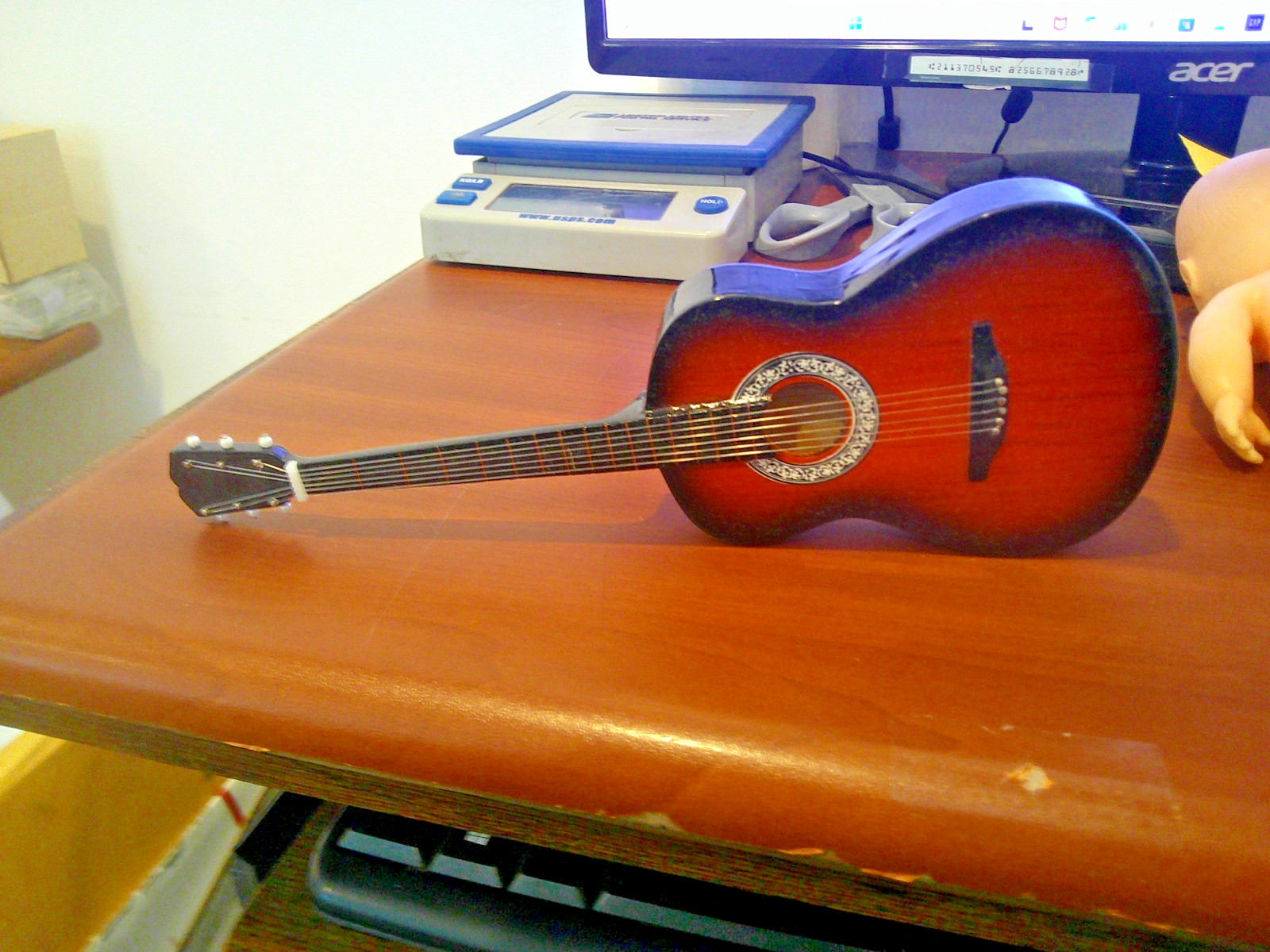 Miniature Acoustic Guitar Replica 9.5" STAMPED INSIDE?? SHOWN