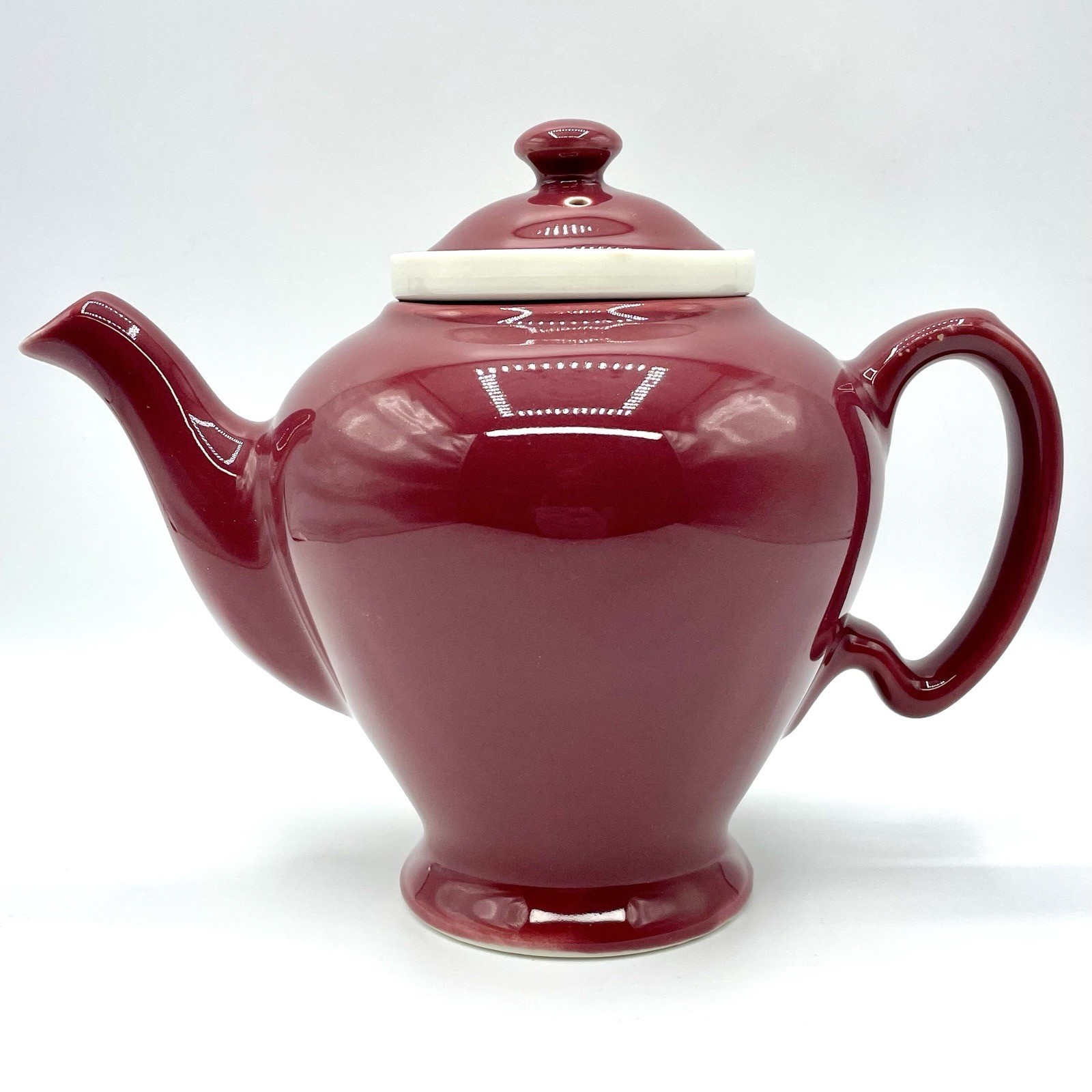 Vintage McCormick Tea Co. 1930s Burgundy Ceramic Teapot w/ Infuser Baltimore USA Vintage McCormick Tea Co. 1930s Burgundy Ceramic Teapot w/ Infuser Baltimore USA