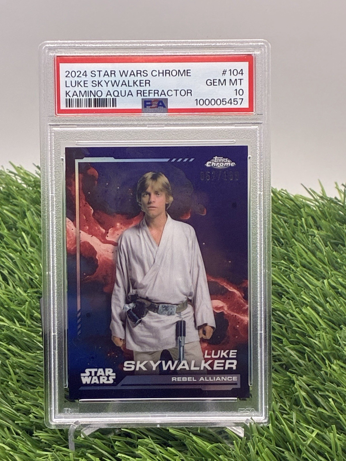 2024 Topps Chrome Star Wars Luke Skywalker #104 Aqua /199 PSA 10 2024 Topps Chrome Star Wars Luke Skywalker #104 Aqua /199 PSA 10