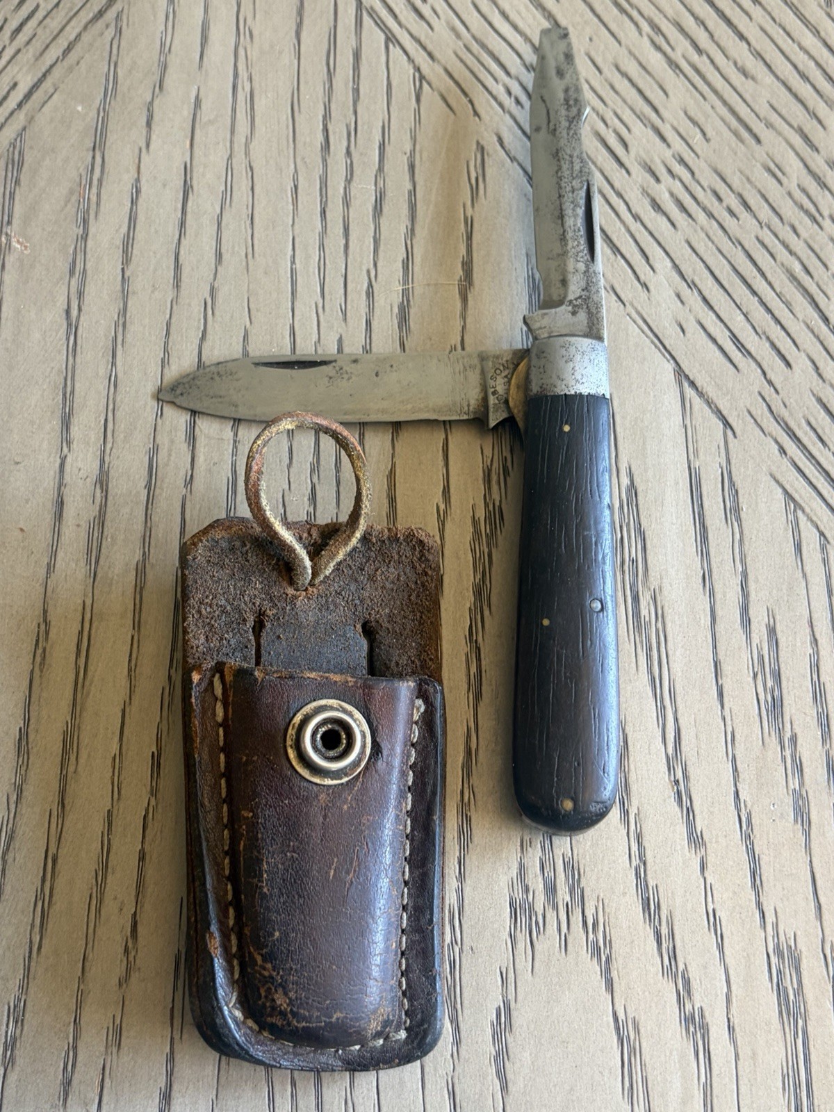 Vintage WWI Robeson TL-29 2-Blade Wood Stainless Spear Point US Army W Sheath Vintage WWI Robeson TL-29 2-Blade Wood Stainless Spear Point US Army W Sheath