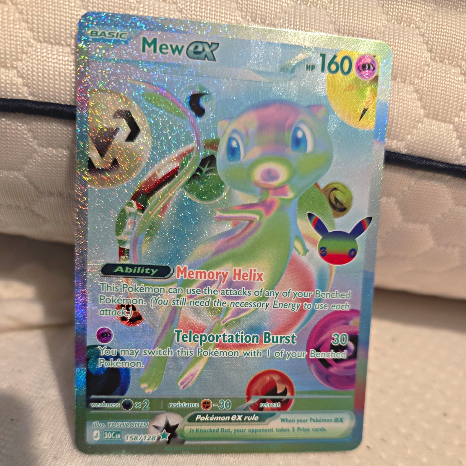 Pokemon 30th Anniversary Mew ex 158/128 Futuristic Ultra Rare Holo Pokemon 30th Anniversary Mew ex 158/128 Futuristic Ultra Rare Holo