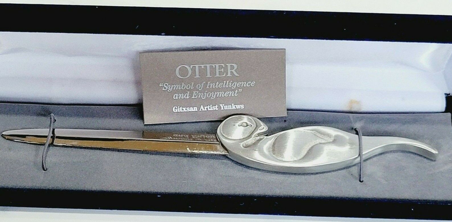 Gitxsan Artist Yunkws Otter Letter Opener Symbol of Intelligence & Enjoyment