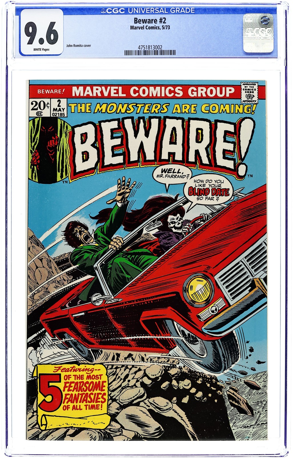 Beware #2 CGC 9.6 1973 4751813002 Beware #2 CGC 9.6 1973 4751813002