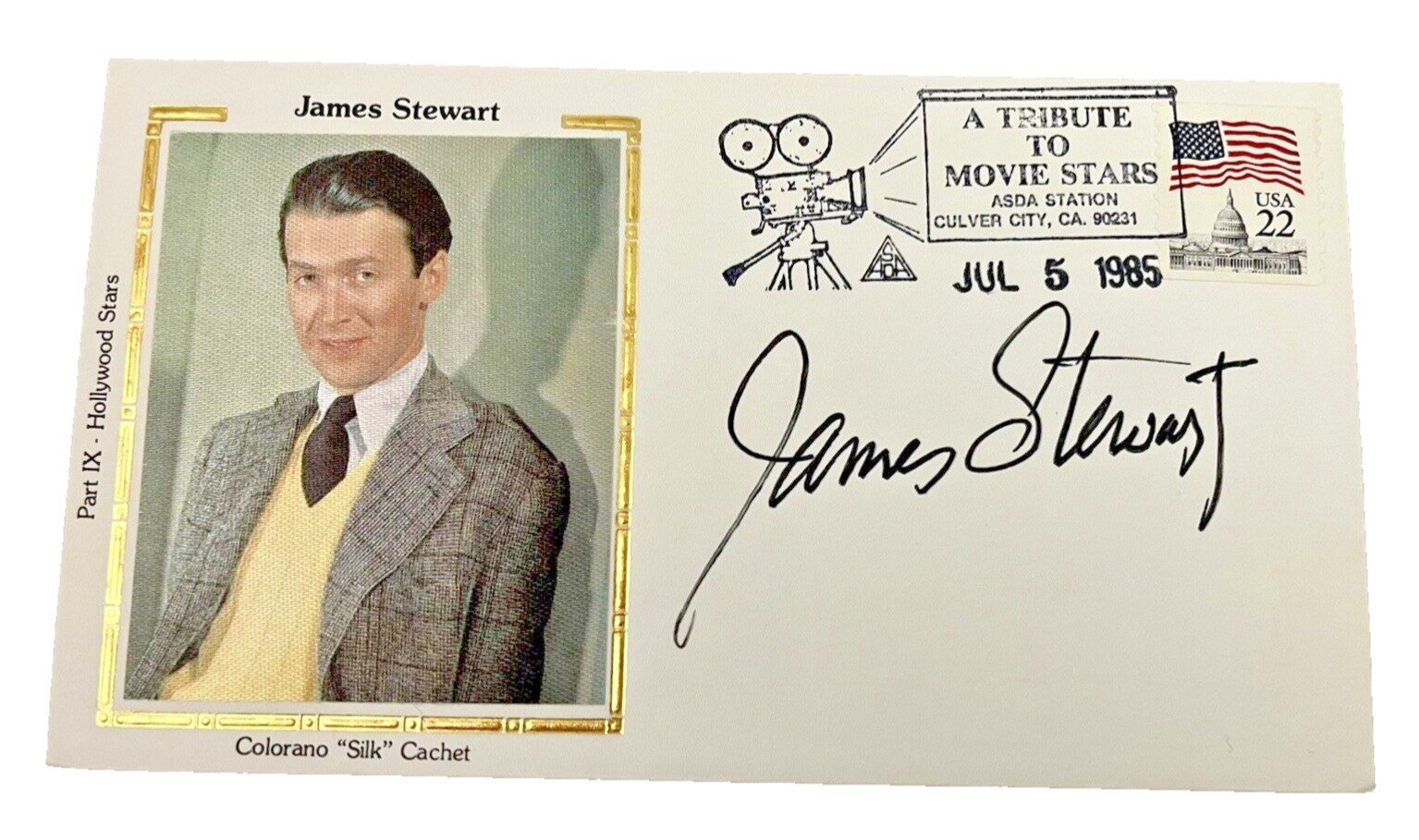 FDI First Day Issue Cachet Autographed Signed James Stewart 1985 Colorano FDI First Day Issue Cachet Autographed Signed James Stewart 1985 Colorano
