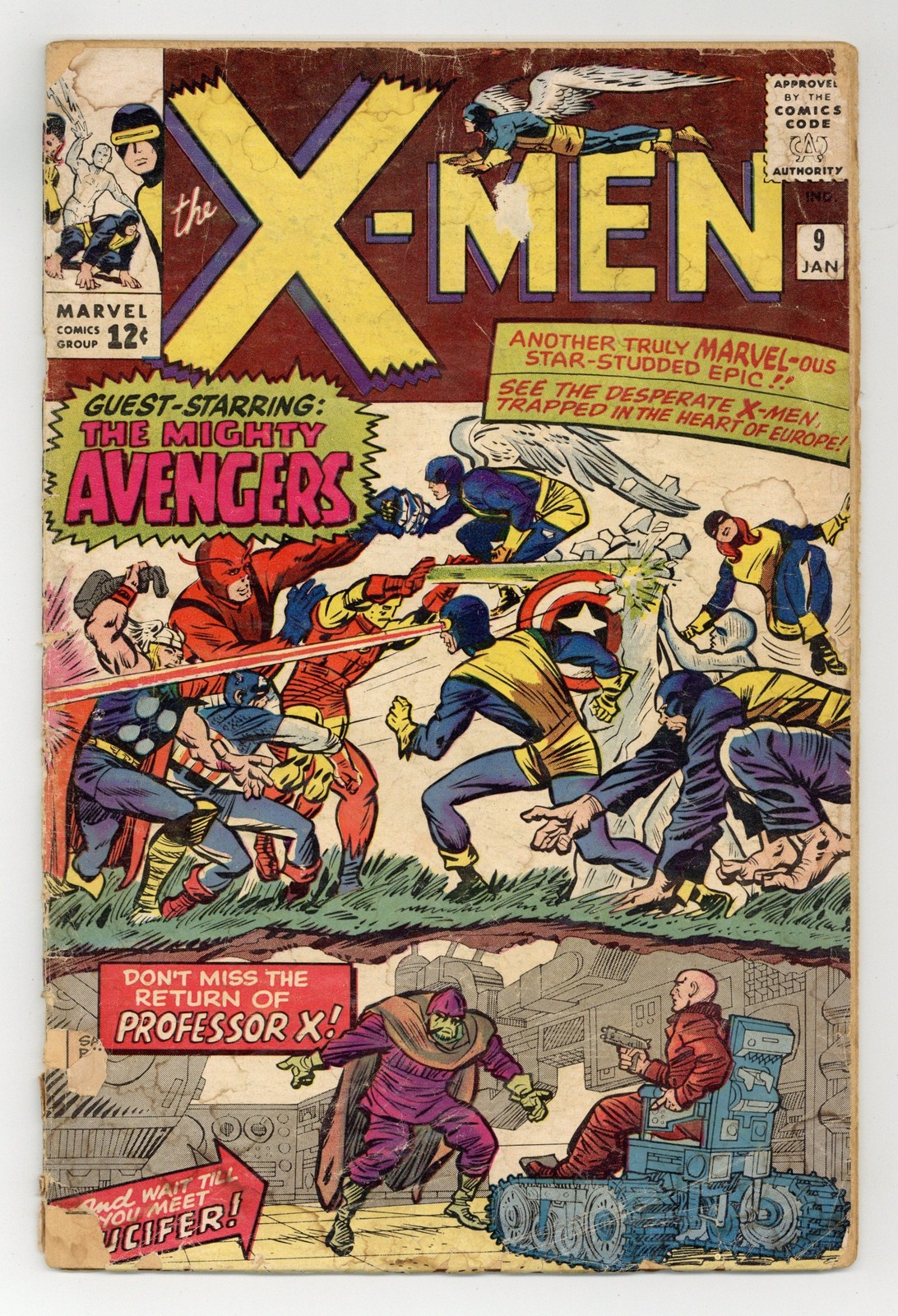 Uncanny X-Men #9 FR 1.0 1965 1st Avengers/X-Men crossover Uncanny X-Men #9 FR 1.0 1965 1st Avengers/X-Men crossover