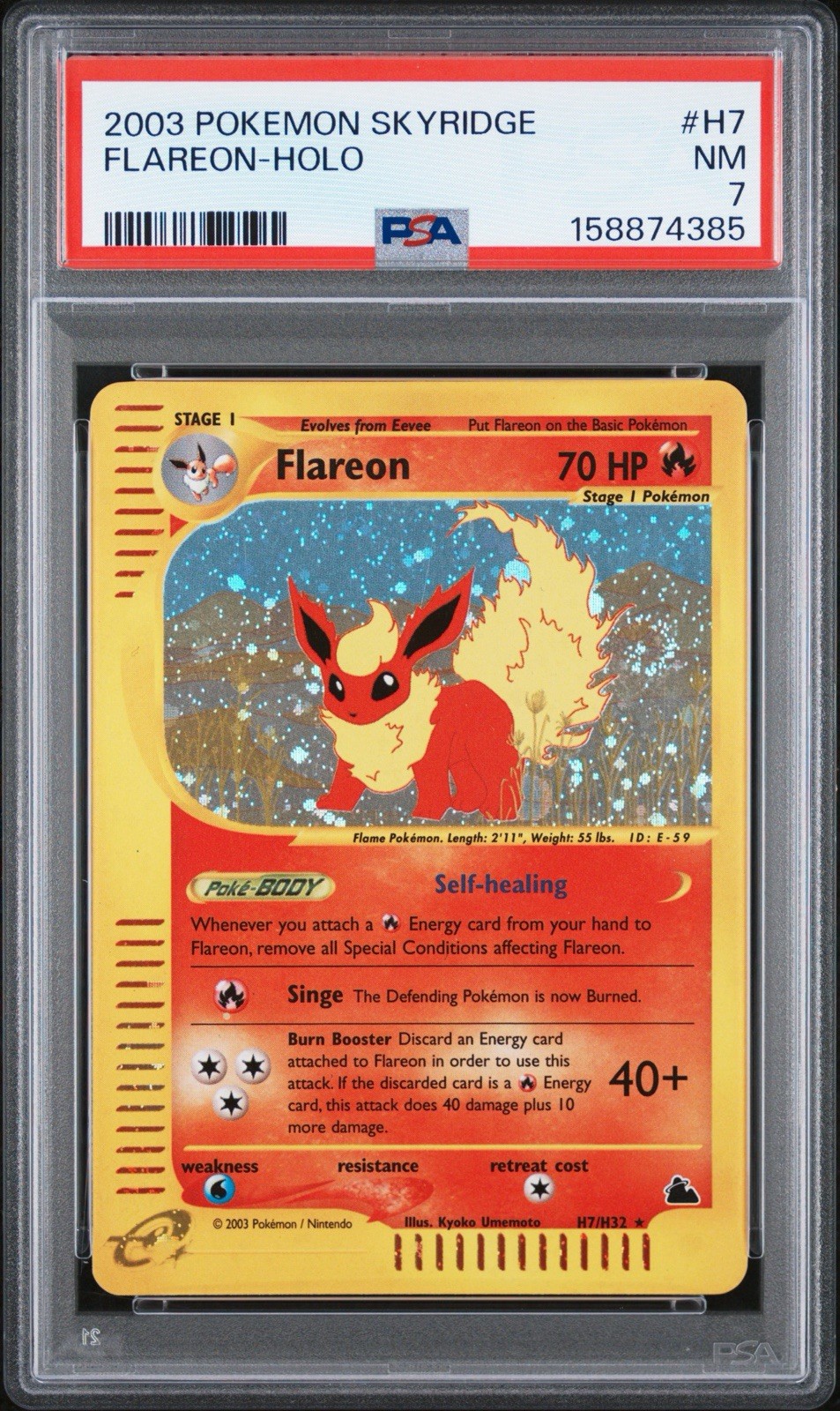 PSA 7 FLAREON H7/H32 | SWIRL Skyridge Holo WOTC Pokemon Card PSA 7 FLAREON H7/H32 | SWIRL Skyridge Holo WOTC Pokemon Card