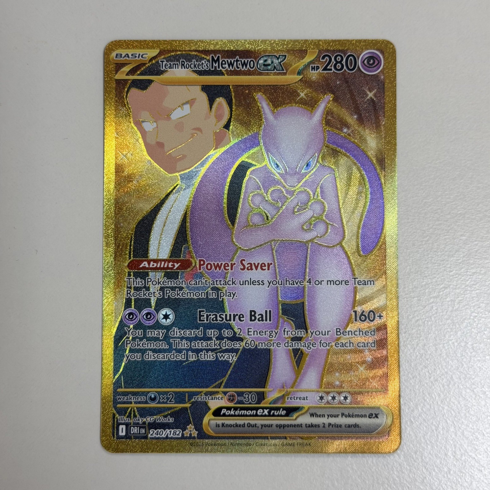 Pokemon TCG Team Rocket's Mewtwo ex 240/182 Destined Rivals Hyper Rare NM Pokemon TCG Team Rocket's Mewtwo ex 240/182 Destined Rivals Hyper Rare NM