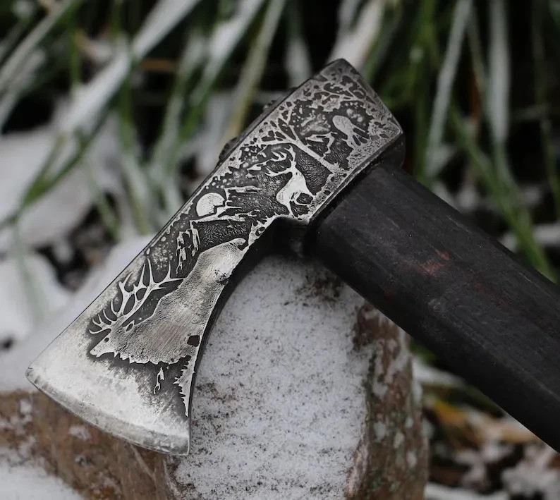 Hand Forged Steel Carpathian VALASKA Bush Craft Axe - Fully Functional &Historic