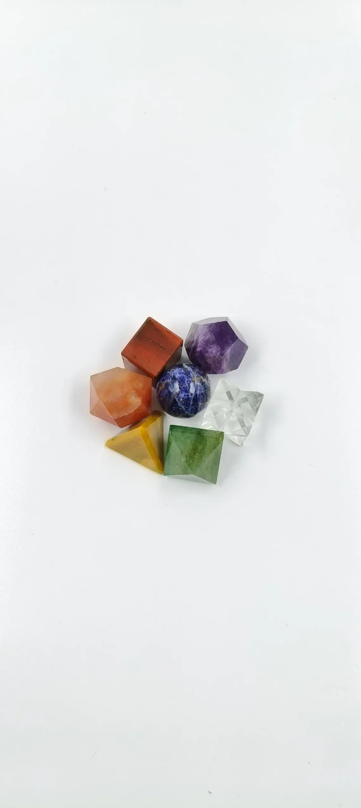 7 Chakra Platonic Solids Set Sacred Geometry Crystals Polished Reiki Kit 7 Chakra Platonic Solids Set Sacred Geometry Crystals Polished Reiki Kit