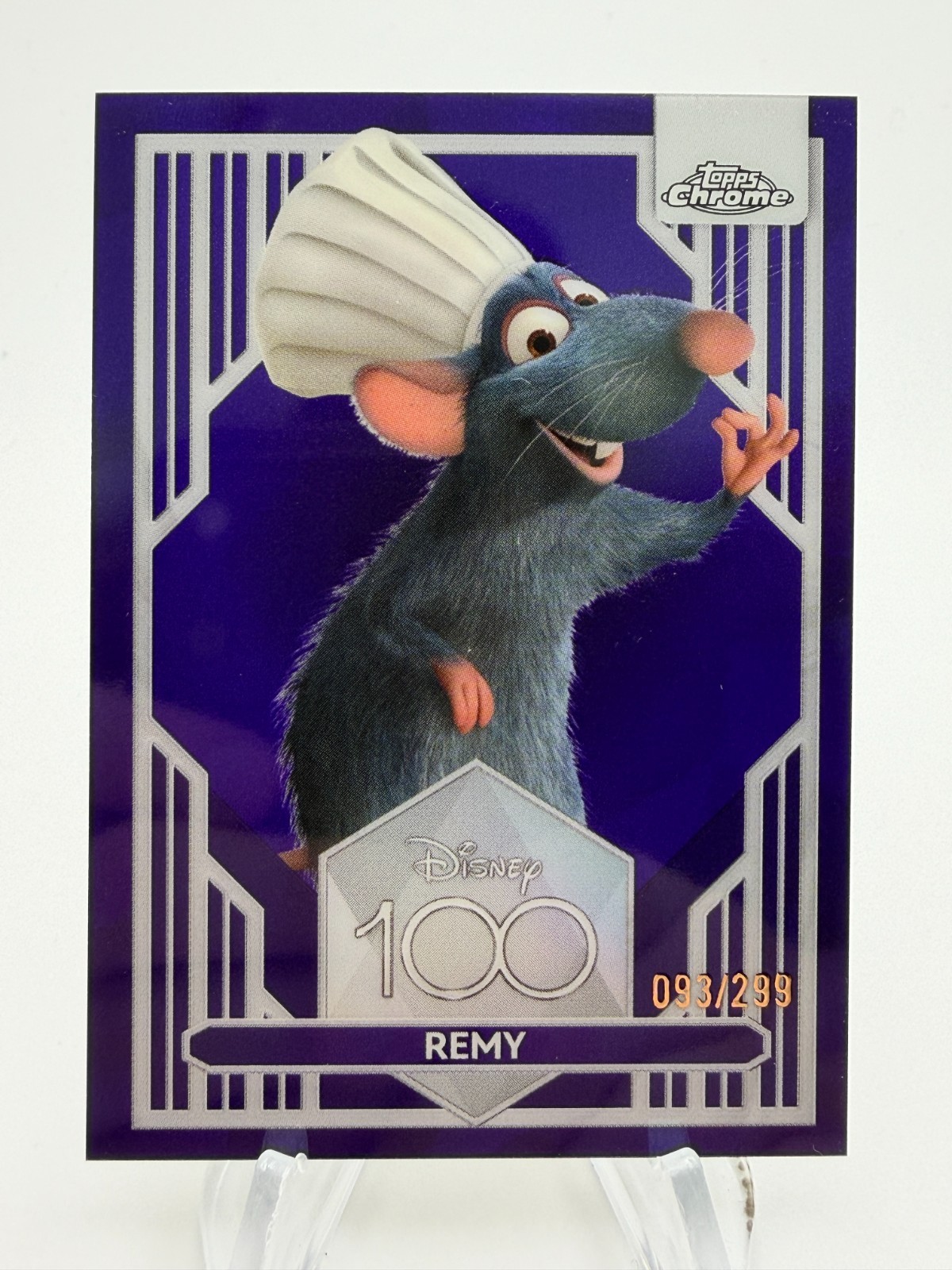 2023 Topps Chrome Disney 100 REMY Base Set Purple Refractor /299 #72 2023 Topps Chrome Disney 100 REMY Base Set Purple Refractor /299 #72
