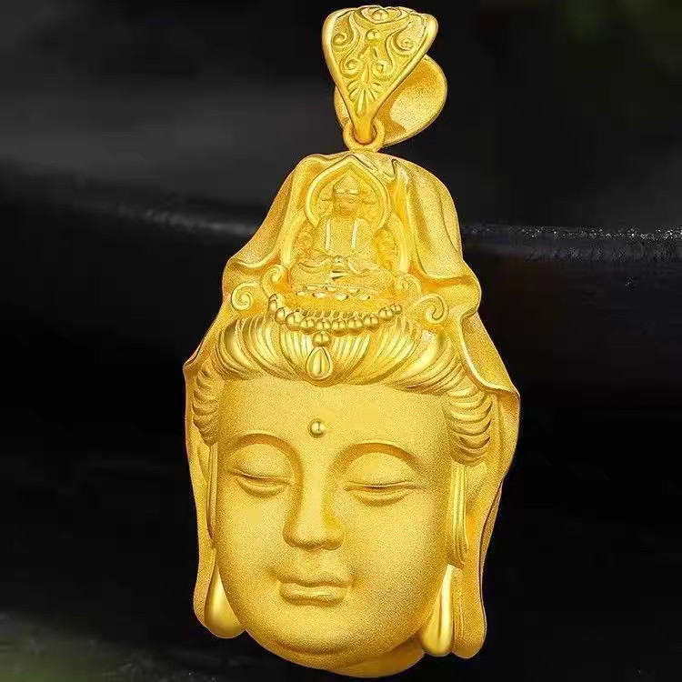 plating  necklace pendant jewelry Guanyin head birthday gift for boys and girls