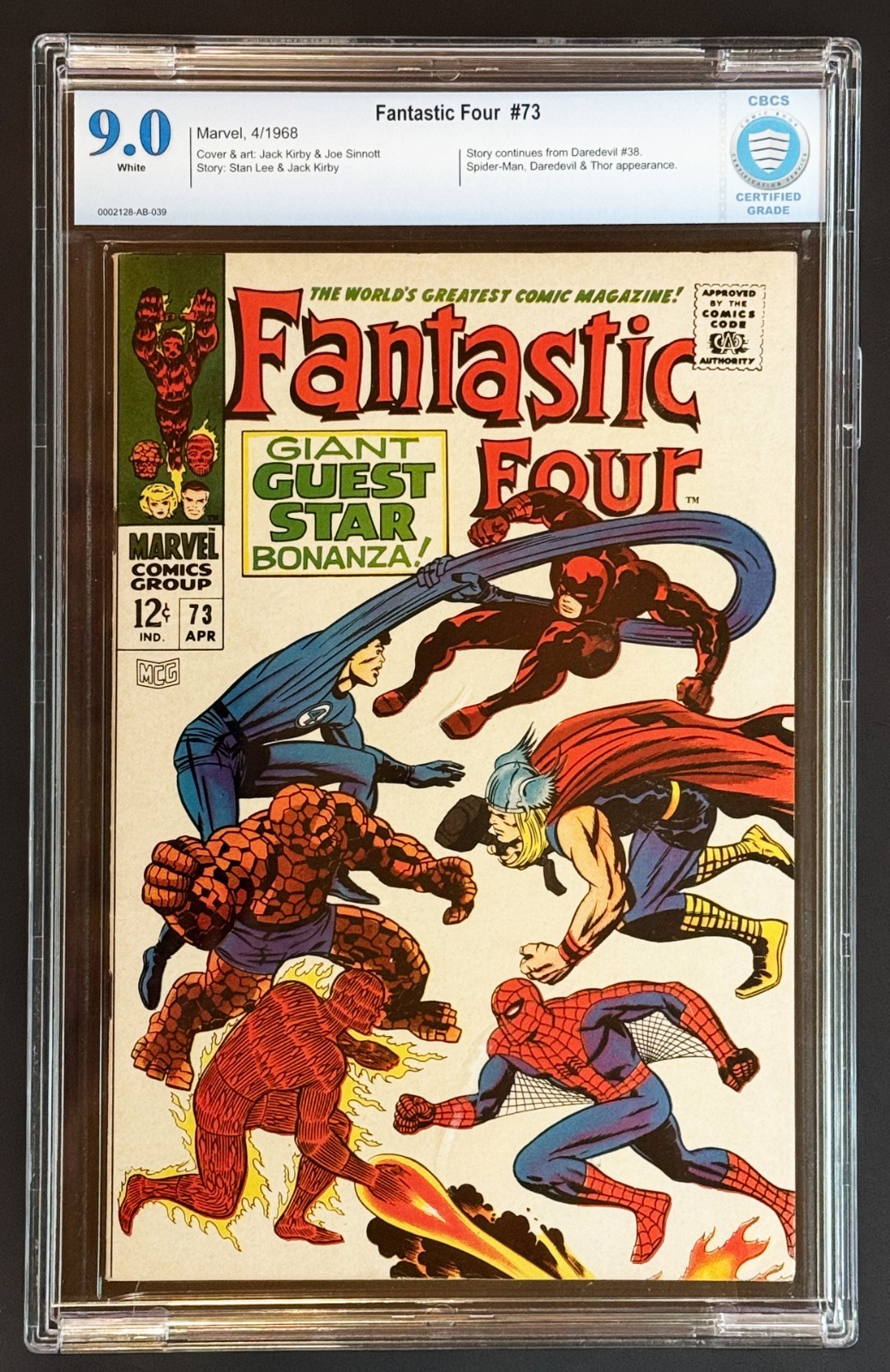 Fantastic Four 73 CBCS 9.0 White 1968 Spider-Man Thor Daredevil Kirby Marvel Fantastic Four 73 CBCS 9.0 White 1968 Spider-Man Thor Daredevil Kirby Marvel