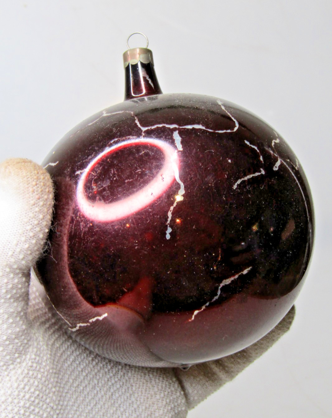 VTG pre WWII Blown Glass Large Classic BALL Christmas Ornament Heidt US of A VTG pre WWII Blown Glass Large Classic BALL Christmas Ornament Heidt US of A