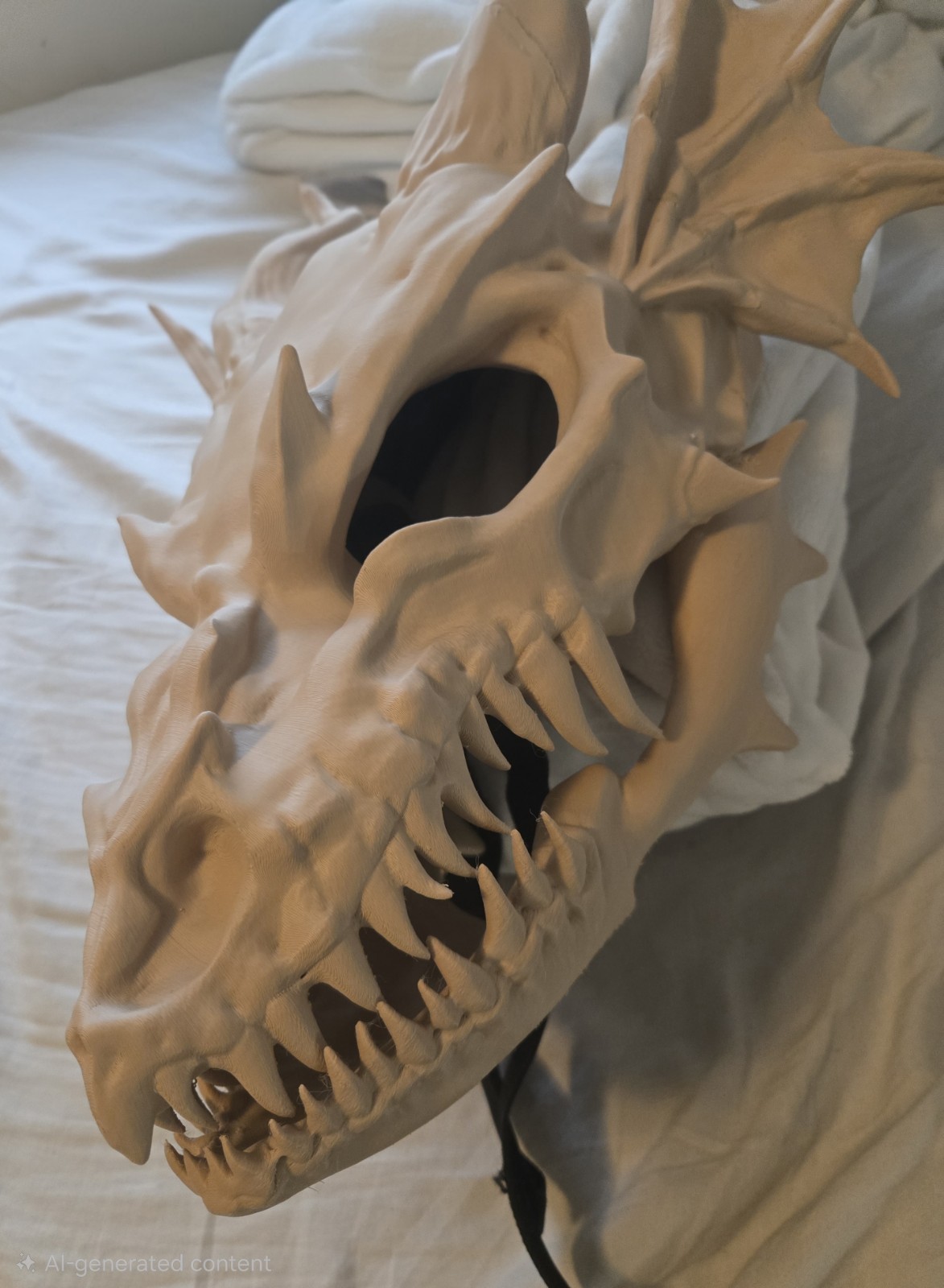 25” Giant Horned Dragon Skull Mask – Wearable 3D Printed Wall Display 25” Giant Horned Dragon Skull Mask – Wearable 3D Printed Wall Display