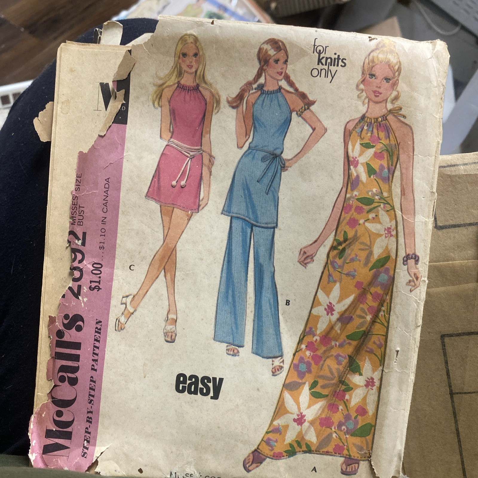 McCall's 2892 Halter Neck Maxi & Mini Dress or Top & Pants Sz 10 CUT COMPLETE McCall's 2892 Halter Neck Maxi & Mini Dress or Top & Pants Sz 10 CUT COMPLETE