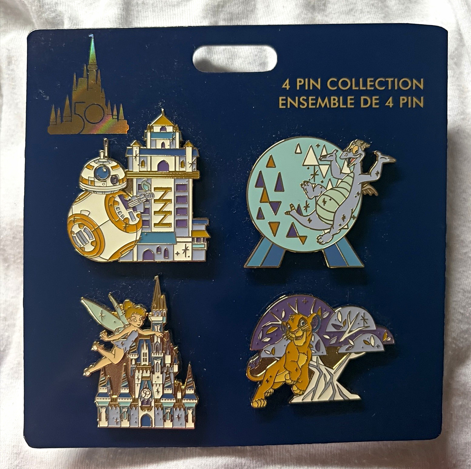 New Disney WDW 50 Anniversary 4 Pin Collection. 4 Parks Discontinued Ltd edt New Disney WDW 50 Anniversary 4 Pin Collection. 4 Parks Discontinued Ltd edt