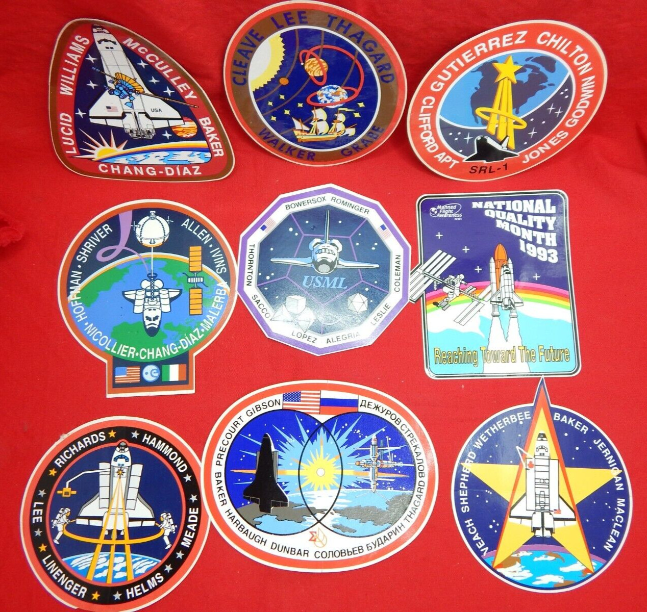 NASA Space Shuttle Sticker Mission Decal Large Lot of 9 Vintage NASA Space Shuttle Sticker Mission Decal Large Lot of 9 Vintage