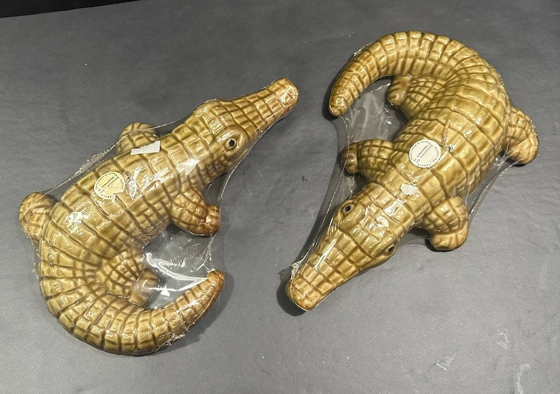 Vintage Pair Alligator Crocodile Candles Set Palm Beach Chic Decor Tropical New Vintage Pair Alligator Crocodile Candles Set Palm Beach Chic Decor Tropical New