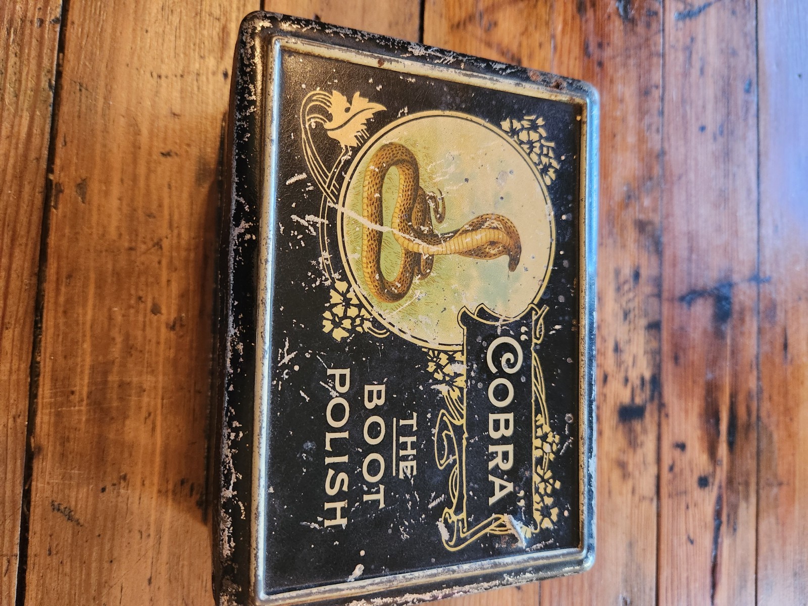 SCARCE 1920s/30s Antique Vintage Tin Litho Cobra Boot polish Advertising Tin SCARCE 1920s/30s Antique Vintage Tin Litho Cobra Boot polish Advertising Tin