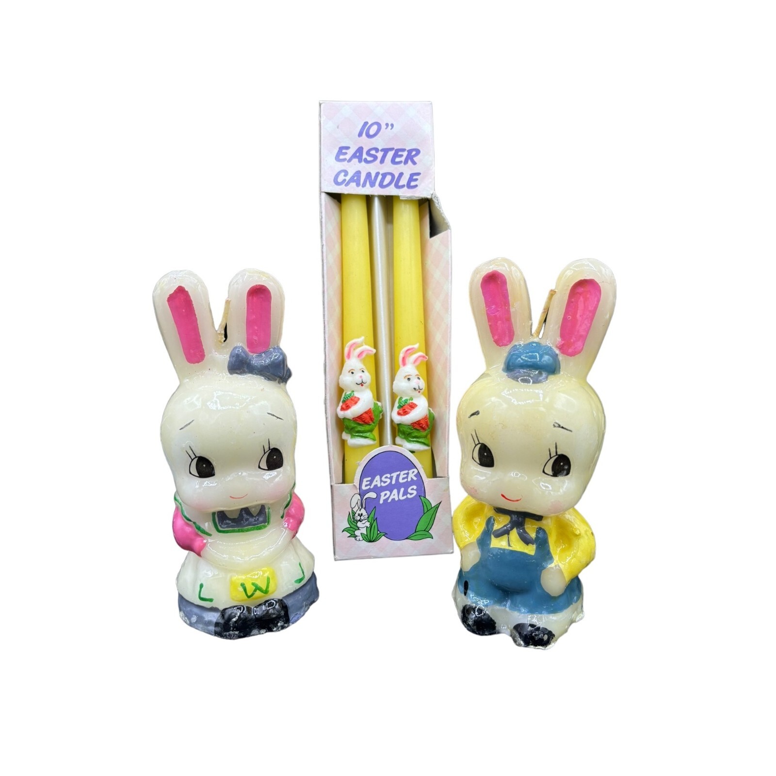 Vintage Easter Bunny Rabbit Candle Lot 10" Tapers 6.25" figural Vintage Easter Bunny Rabbit Candle Lot 10" Tapers 6.25" figural