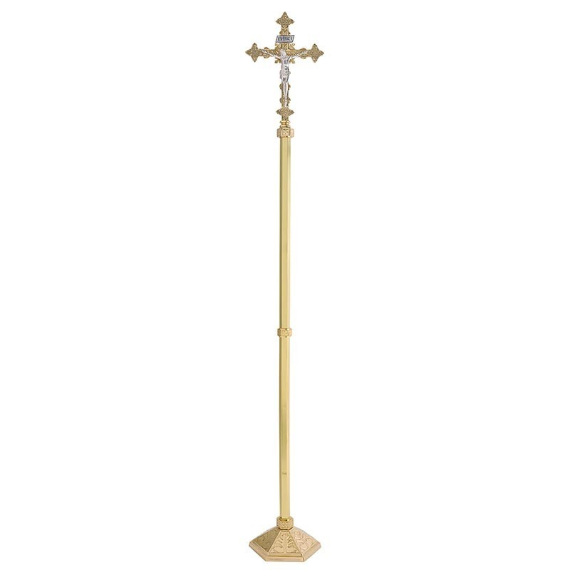 Processional Crucifix, Milano Collection - Processional Crucifix, Brass 85'' H