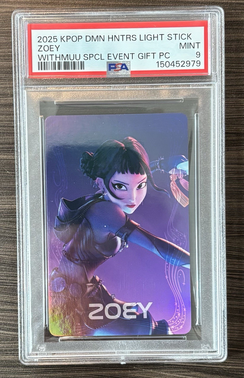 2025 KPOP Demon Hunters Light Stick Card (Zoey Withmuu Event Gift, PSA 9)