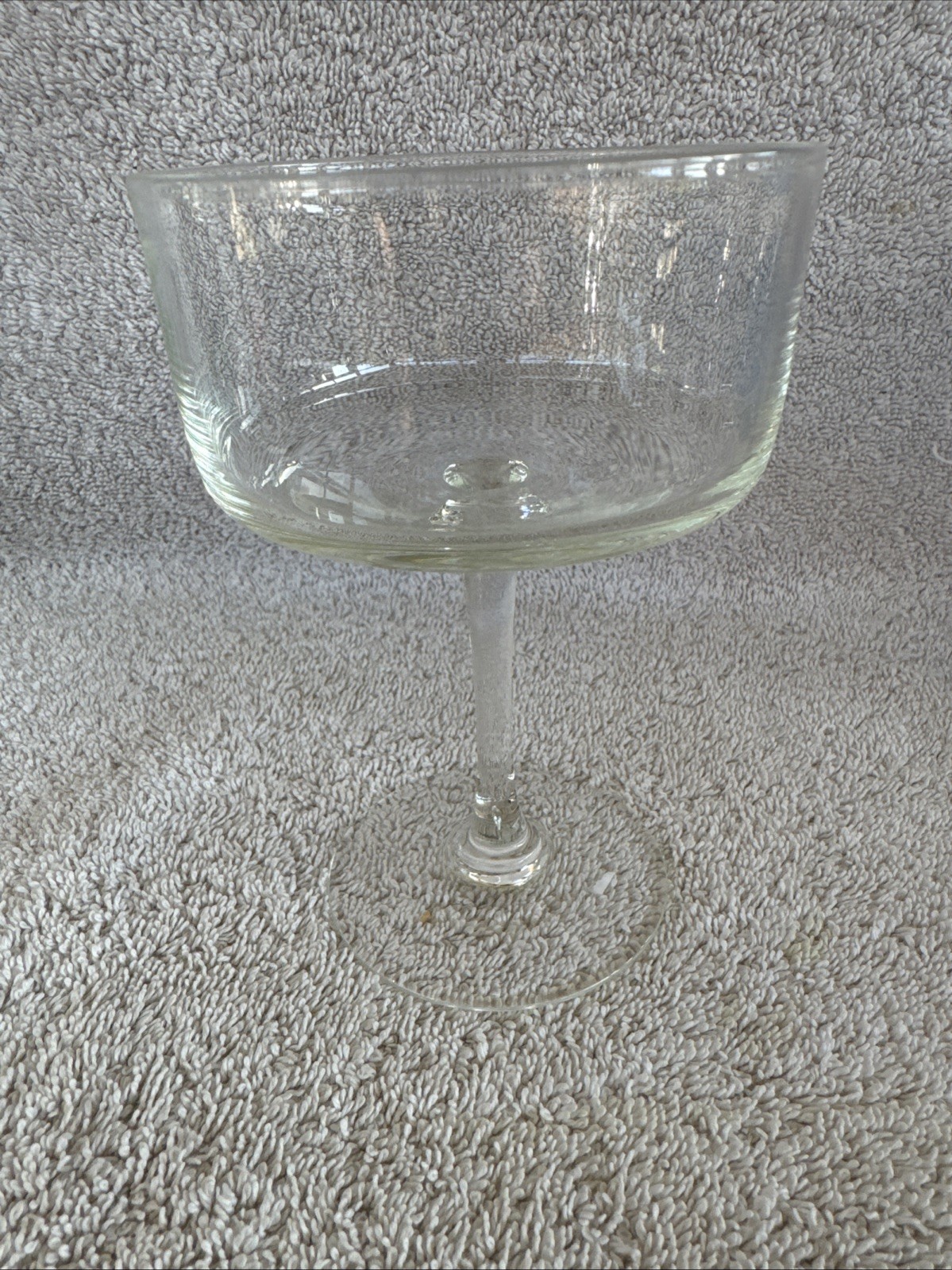 2-Vintage MCM Crystal Champagne Glasses Sherbet Stem Clear Glass Set of 2