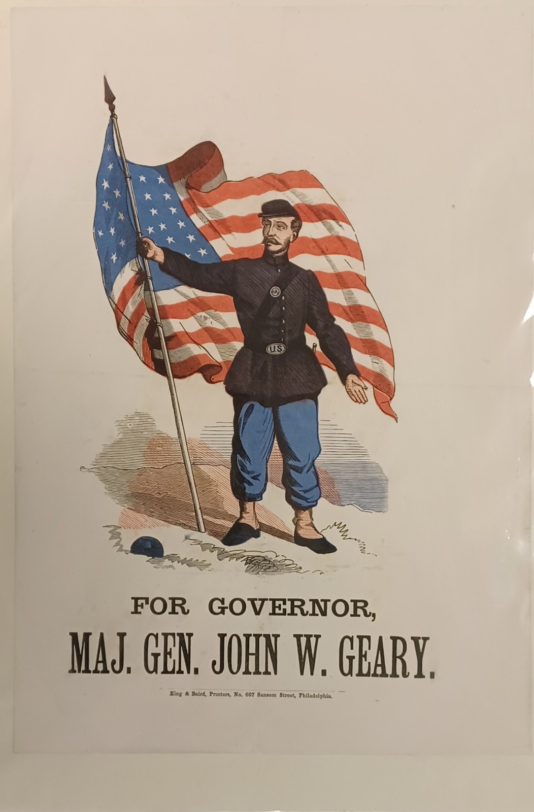 John Geary for PA Governor Color Campaign Poster 1866 John Geary for PA Governor Color Campaign Poster 1866