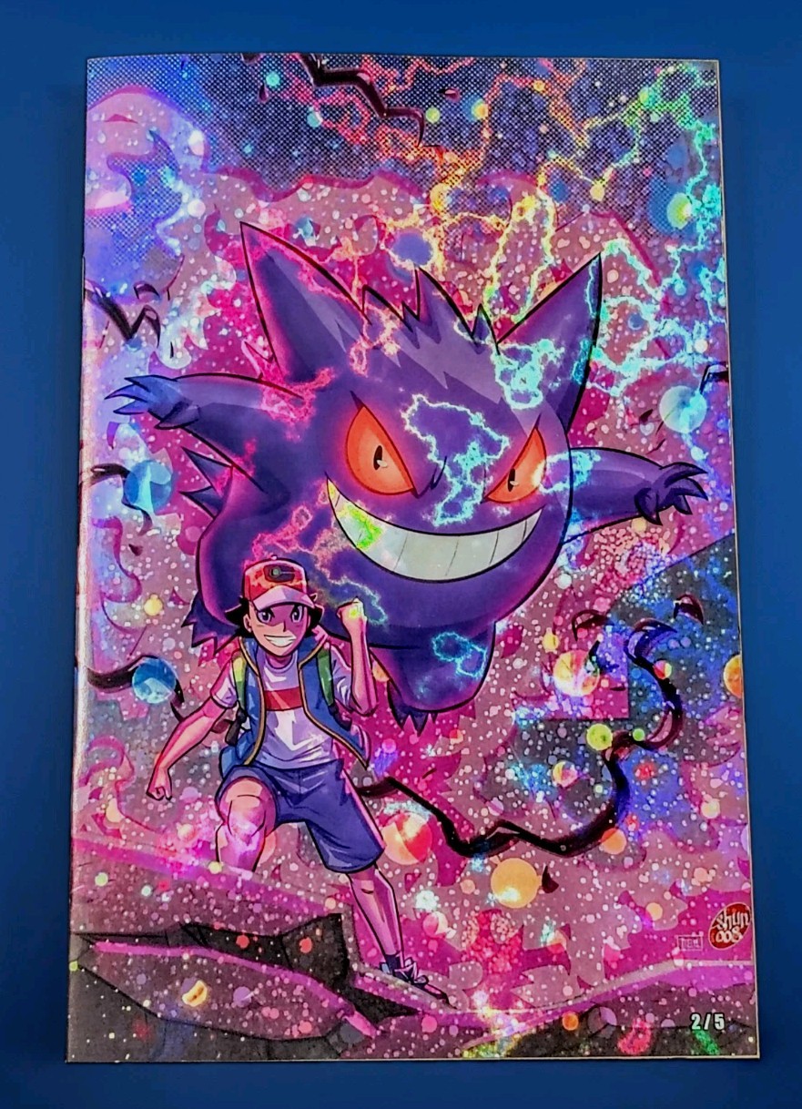 Fandom Finds Ash And Gengar Magma Foil Virgin Variant #2/5 Rare Comic Art Book Fandom Finds Ash And Gengar Magma Foil Virgin Variant #2/5 Rare Comic Art Book