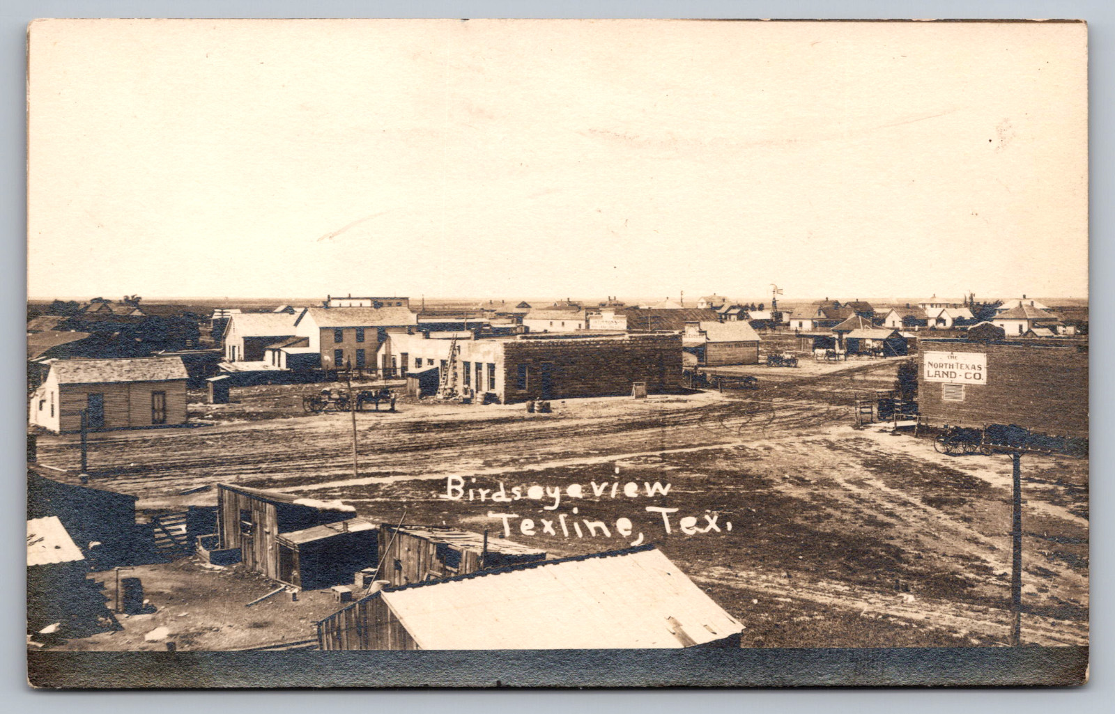 RPPC Postcard Bird's Eye View Texline Texas North Texas Land CO RPPC Postcard Bird's Eye View Texline Texas North Texas Land CO