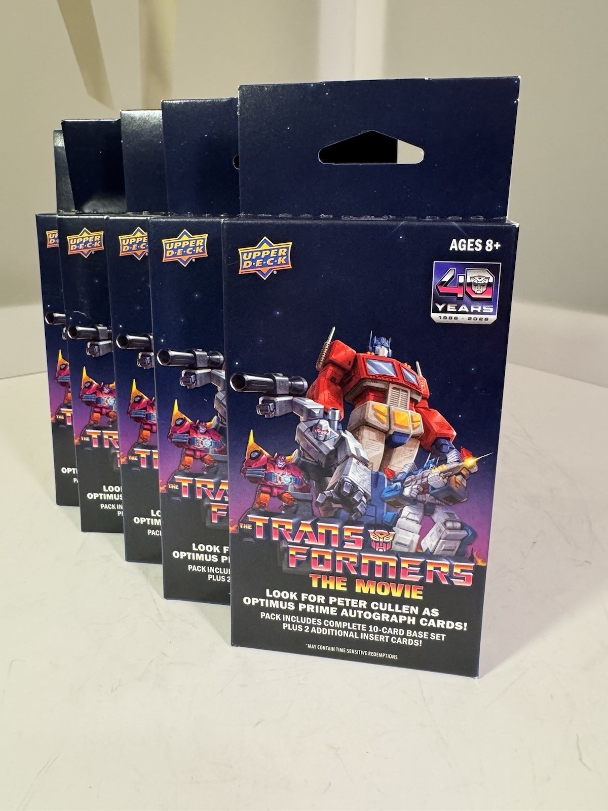Upper Deck Transformers The Movie 40th Anniversary pack 2026 (x5 Lot)