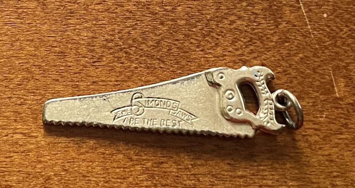 Vintage Simonds Saws Are The Best Advertising Charm 1-1/2" Hand Saw Vintage Simonds Saws Are The Best Advertising Charm 1-1/2" Hand Saw